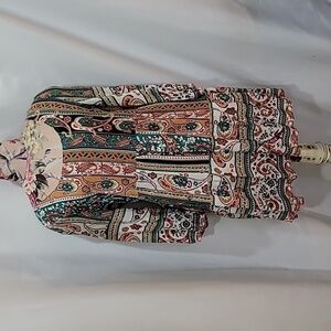 4/$20 UMGEE Multiprint Boho Paisley Cotton Tunic Top